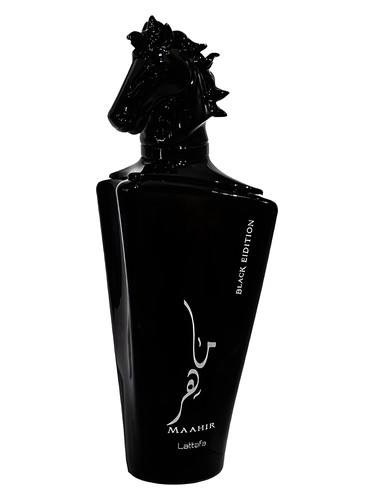 Lattafa Perfumes Maahir Black Edition perfume bottle