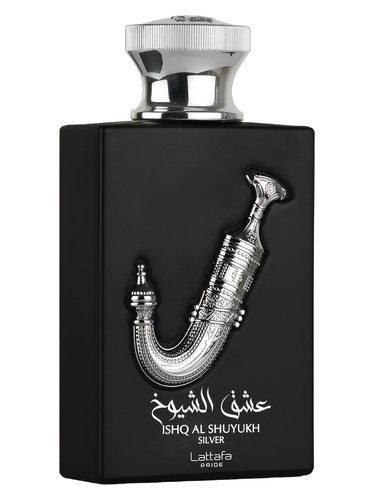 Lattafa Perfumes Ishq Al Shuyukh Silver perfume bottle