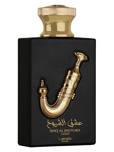 Lattafa Perfumes Ishq Al Shuyukh Gold perfume bottle